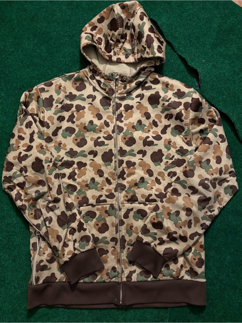Burton Camo Zip Hoodie - Beige/Brown/Green